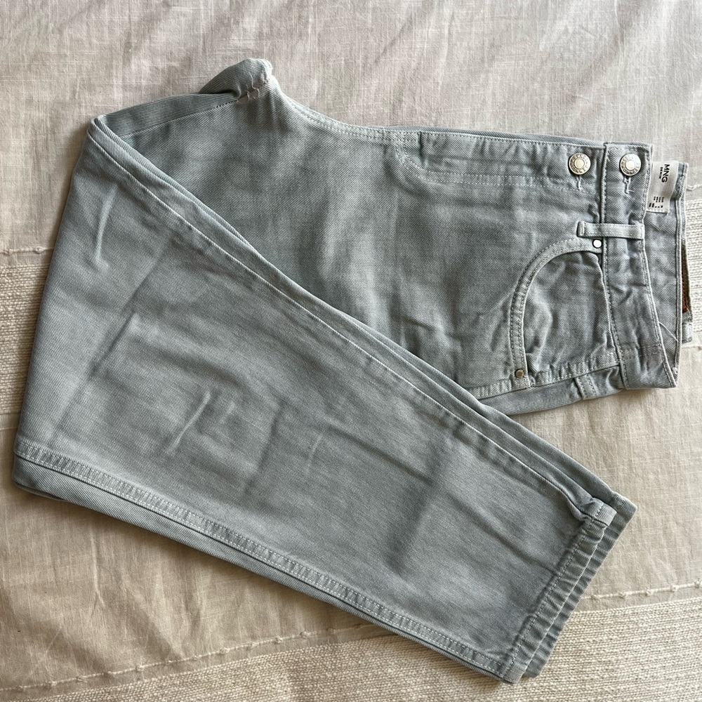 MANGO Light Blue/Teal Denim Mom Jeans